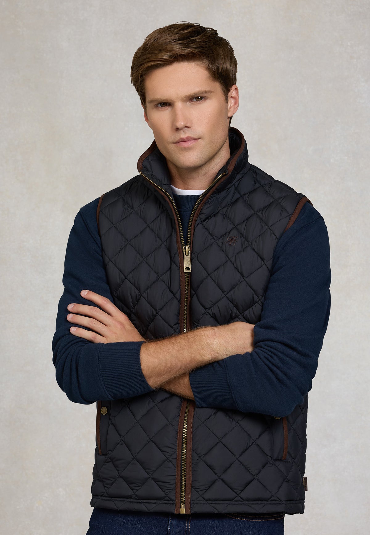 Men's Country Quilted Gilet - Ink Navy