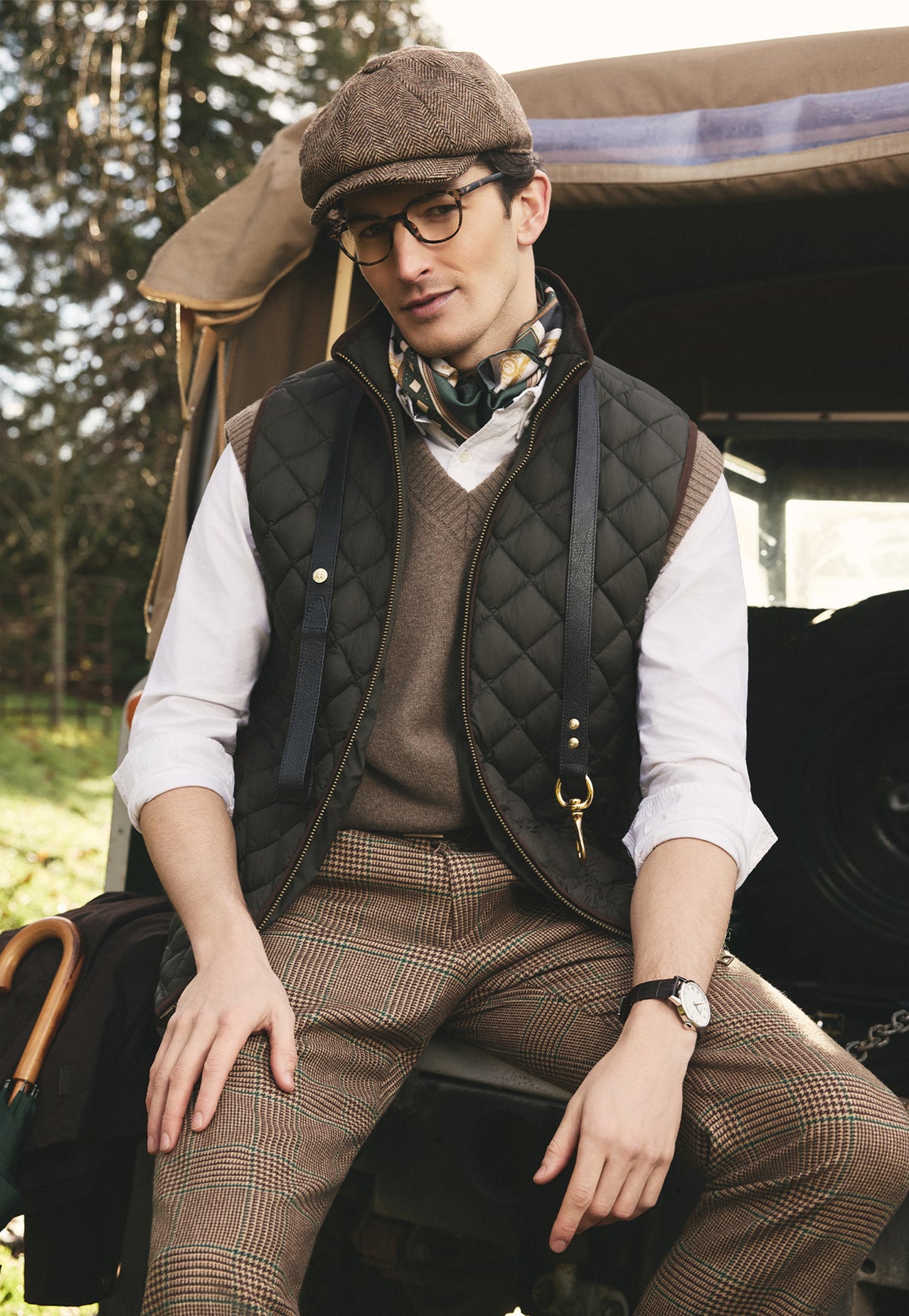 Men's Country Quilted Gilet - Khaki