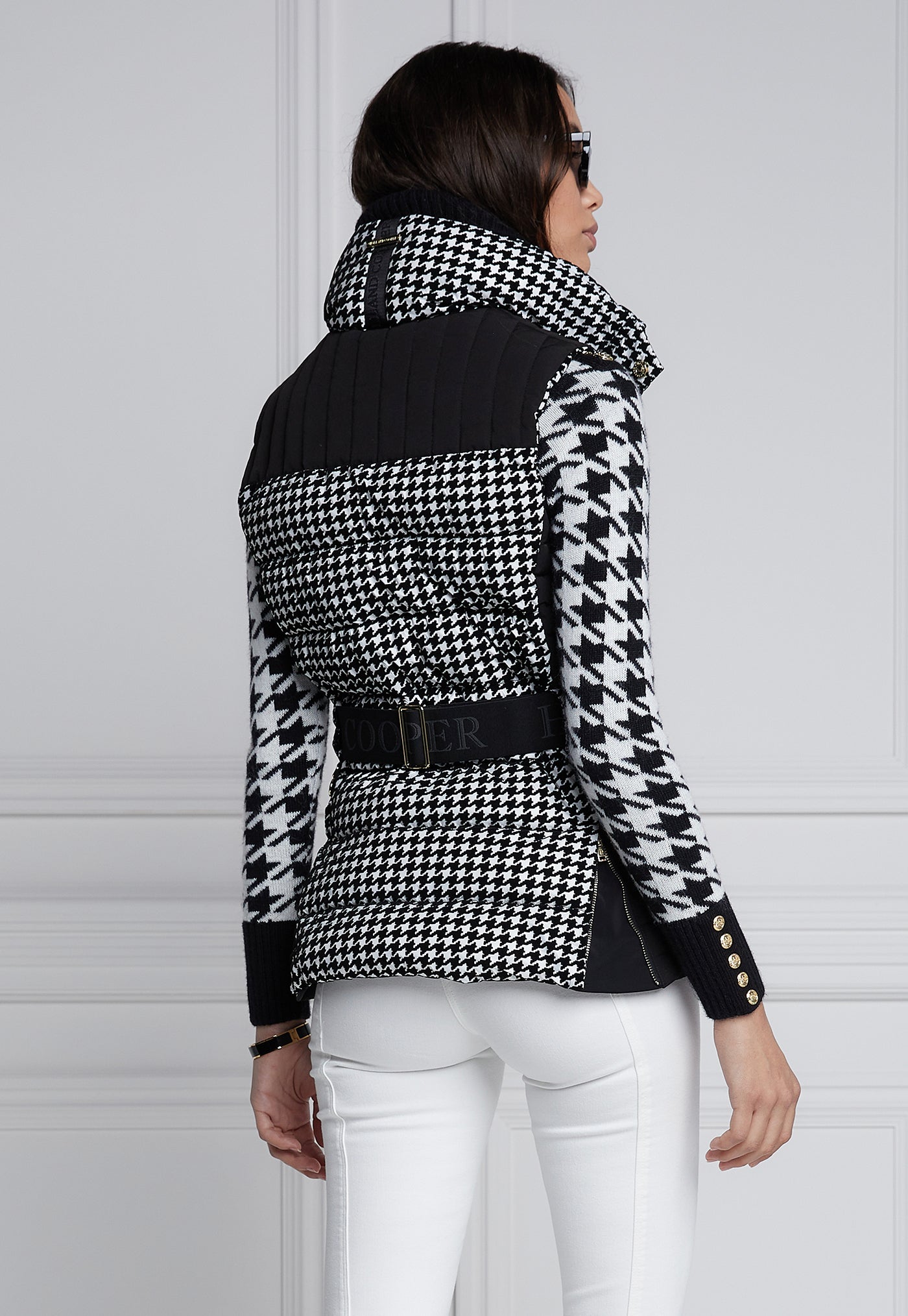 Valais Quilted Gilet - Houndstooth sold by Angel Divine
