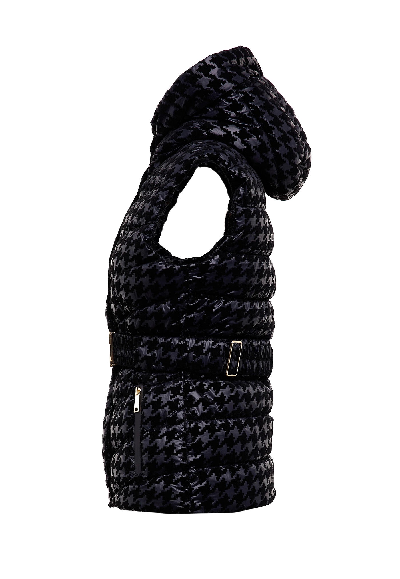Vermont Gilet Mono Houndstooth sold by Angel Divine