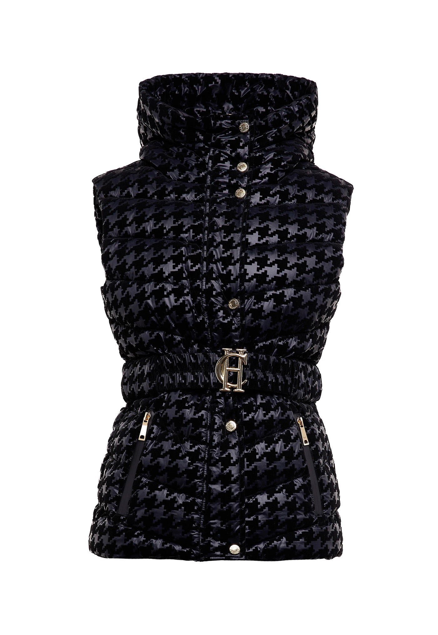Vermont Gilet Mono Houndstooth sold by Angel Divine