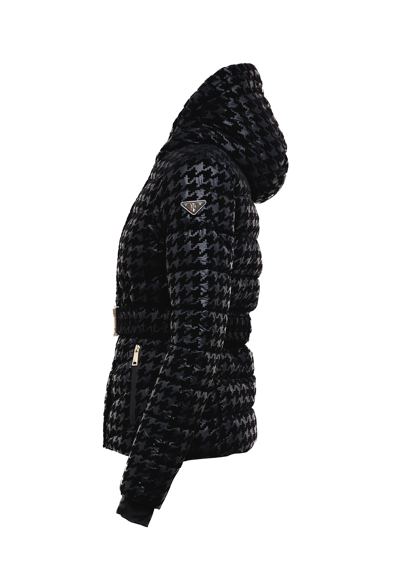 Vermont Puffer Jacket - Mono Houndstooth sold by Angel Divine