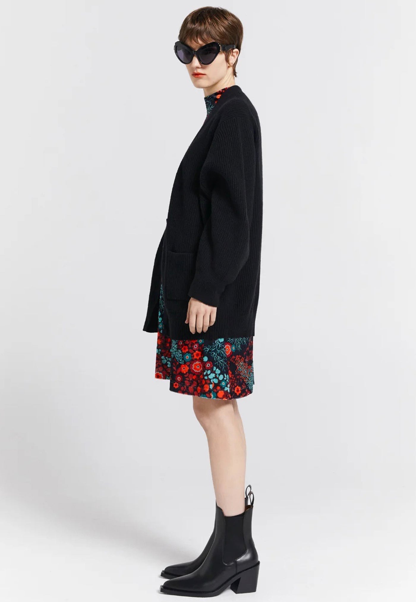 Keiko Oversized Cashmere Cardigan - Black sold by Angel Divine