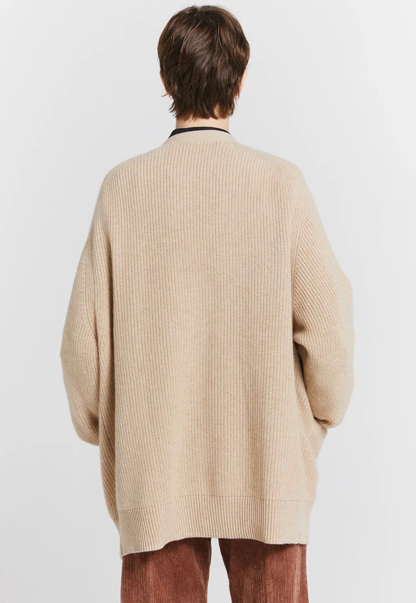 Keiko Oversized Cashmere Cardigan - Oat sold by Angel Divine