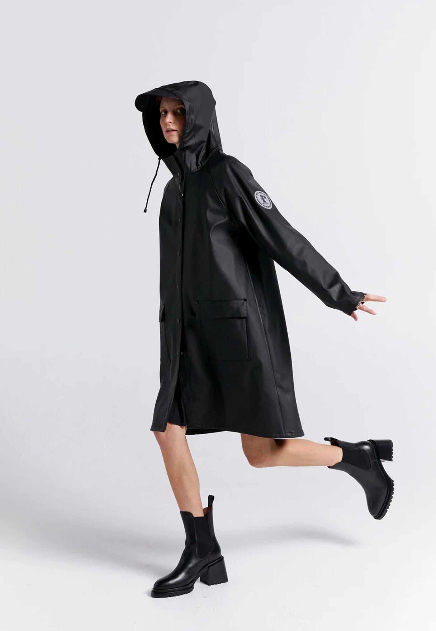 Runaway Long Raincoat - Black sold by Angel Divine
