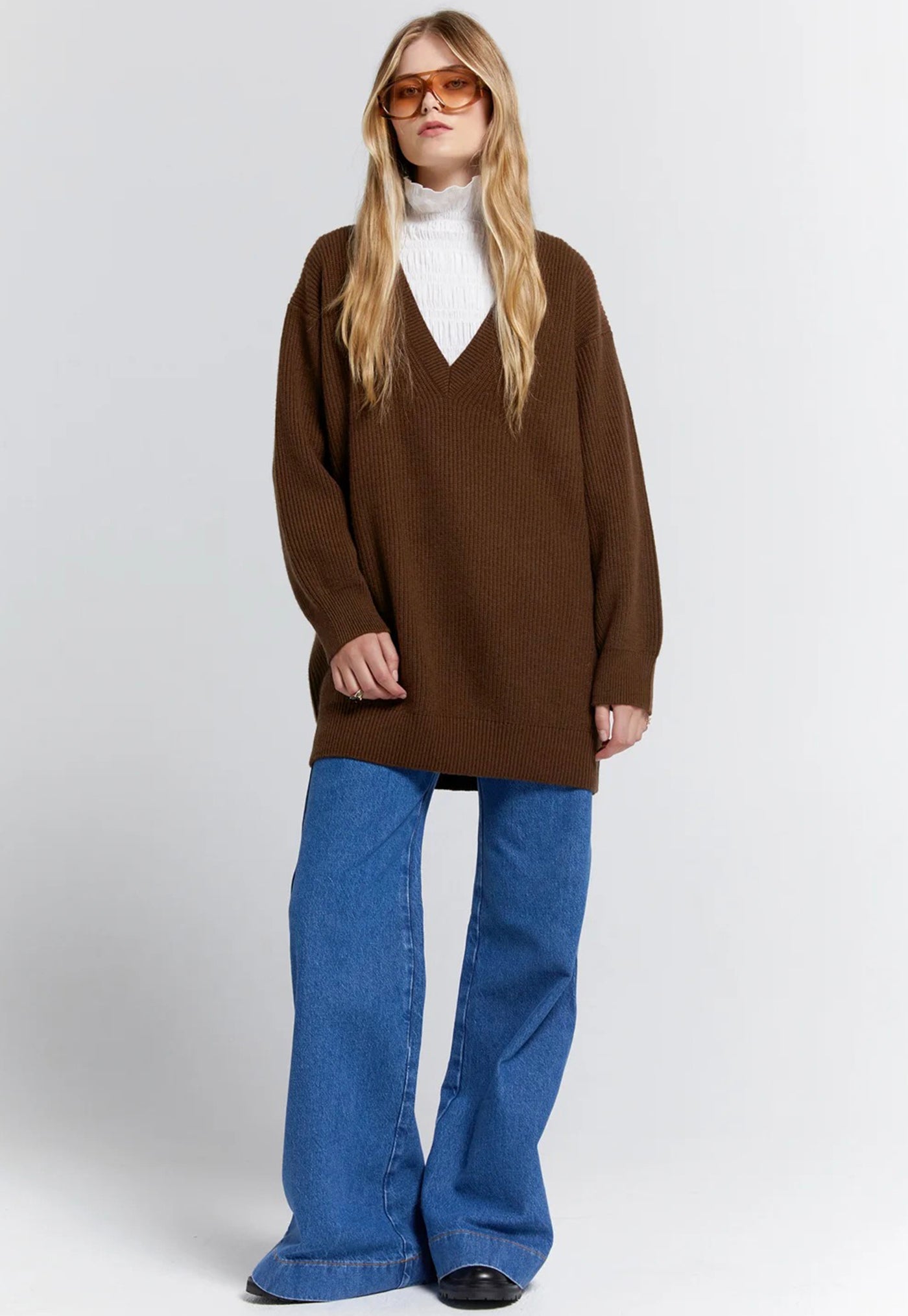 Naomi Oversized Cashmere Sweater - Dark Brown sold by Angel Divine