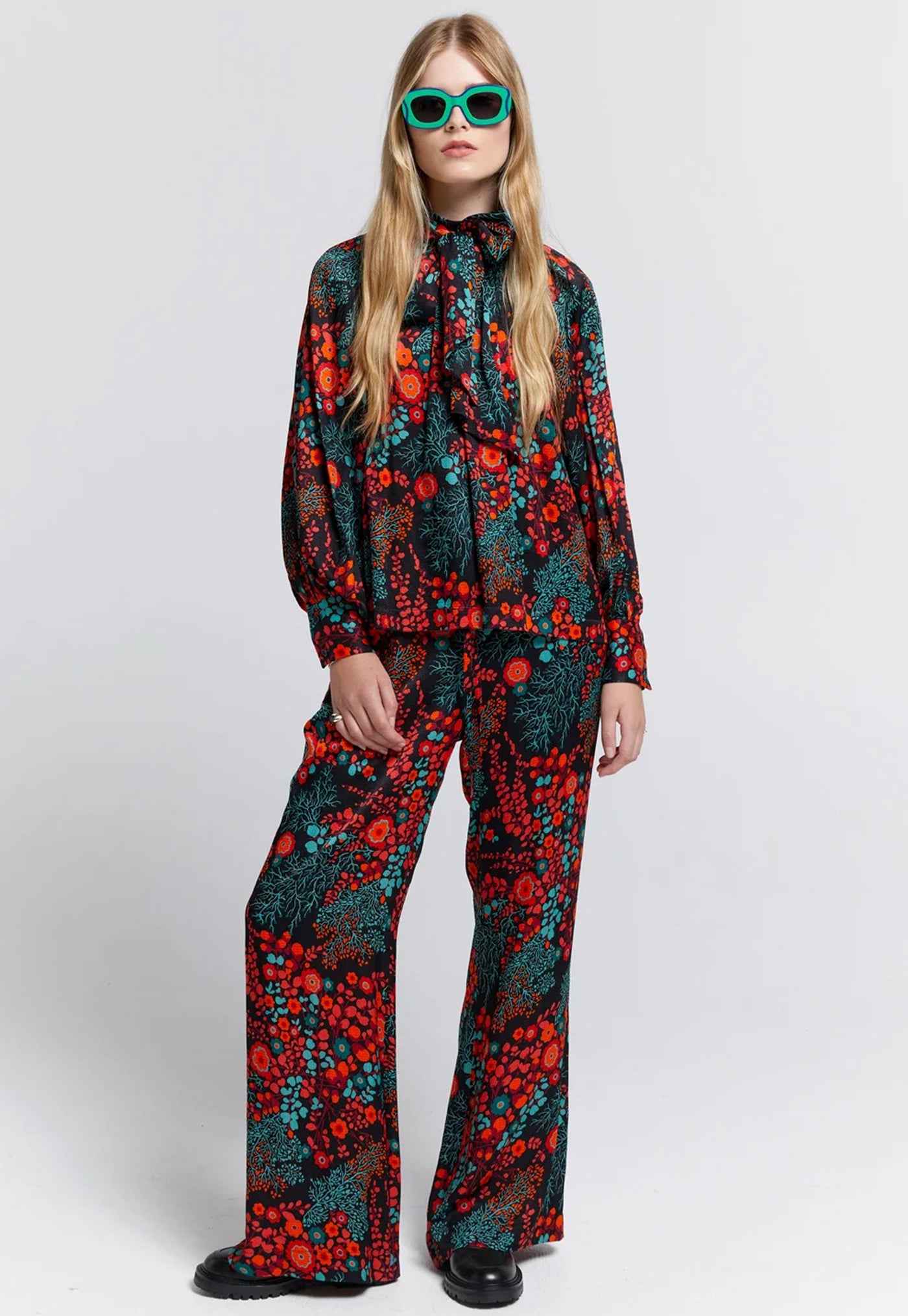 Palazzo Lounge Pant - Electric Meadow sold by Angel Divine