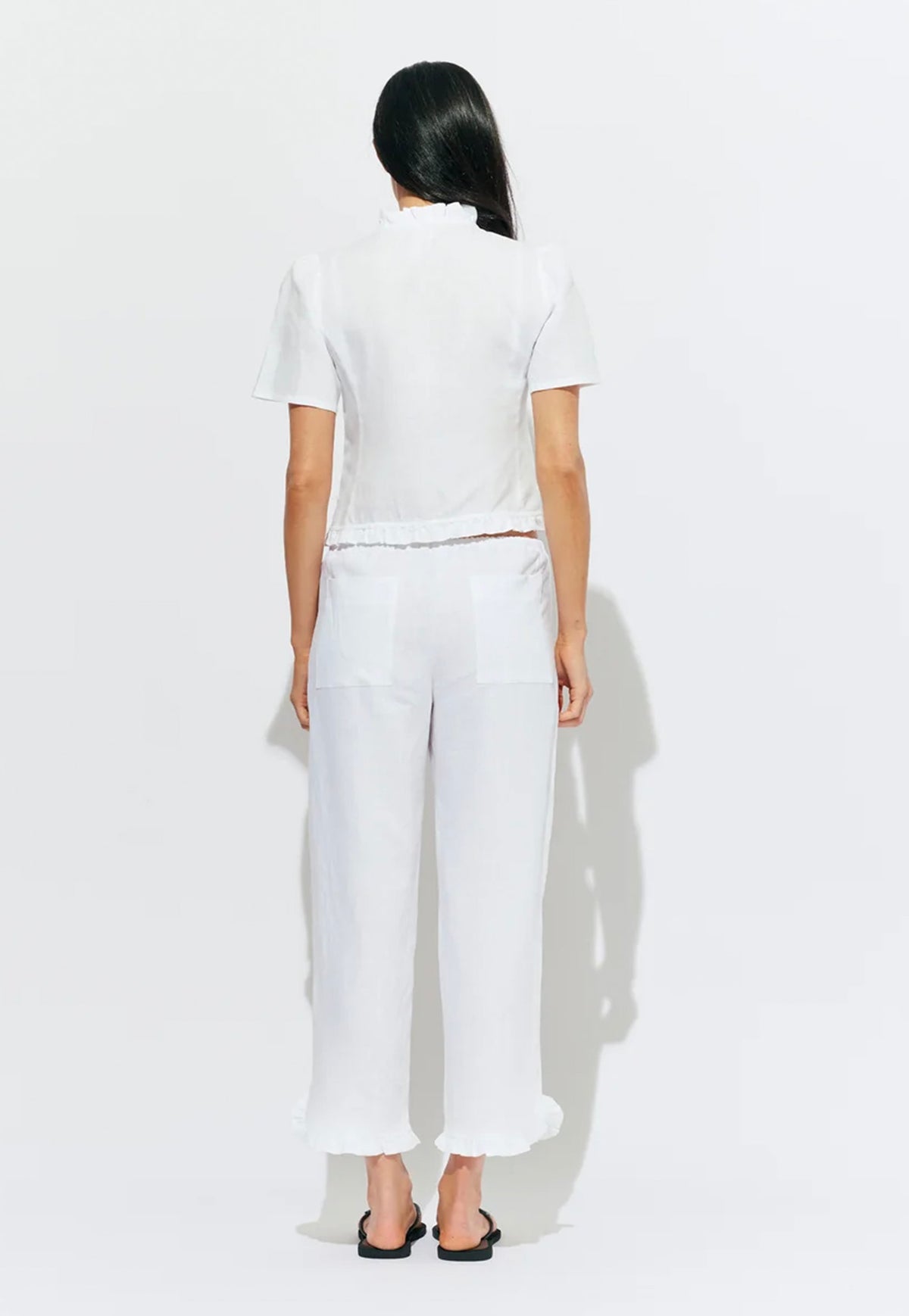Arlo Linen Top - White