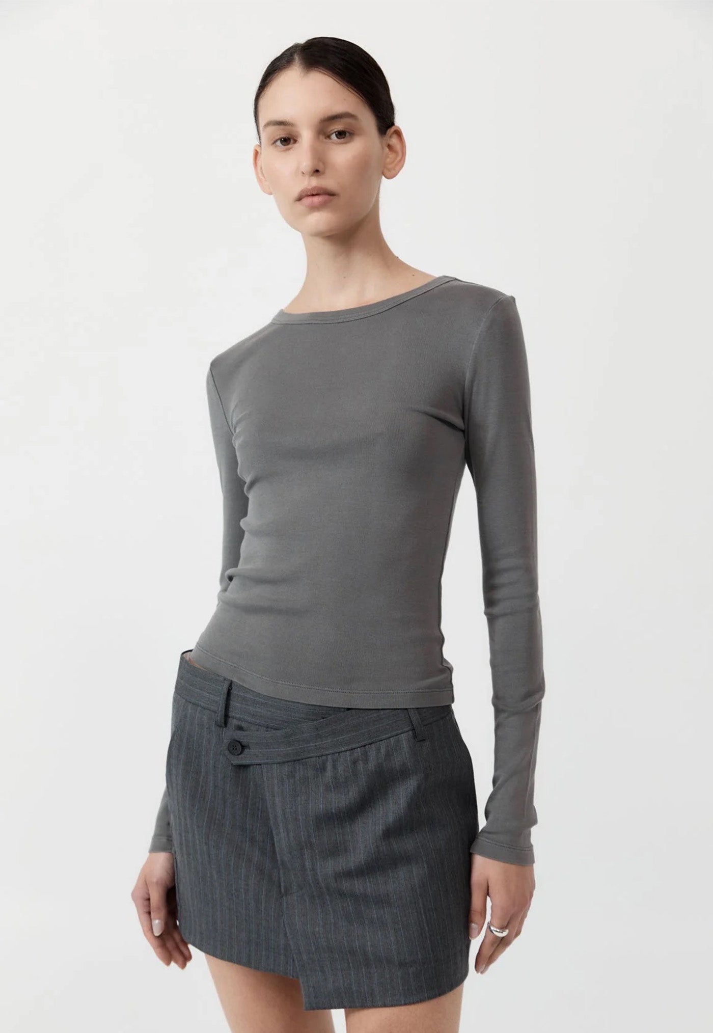 Organic Cotton Long Sleeve Top - Pewter Grey sold by Angel Divine