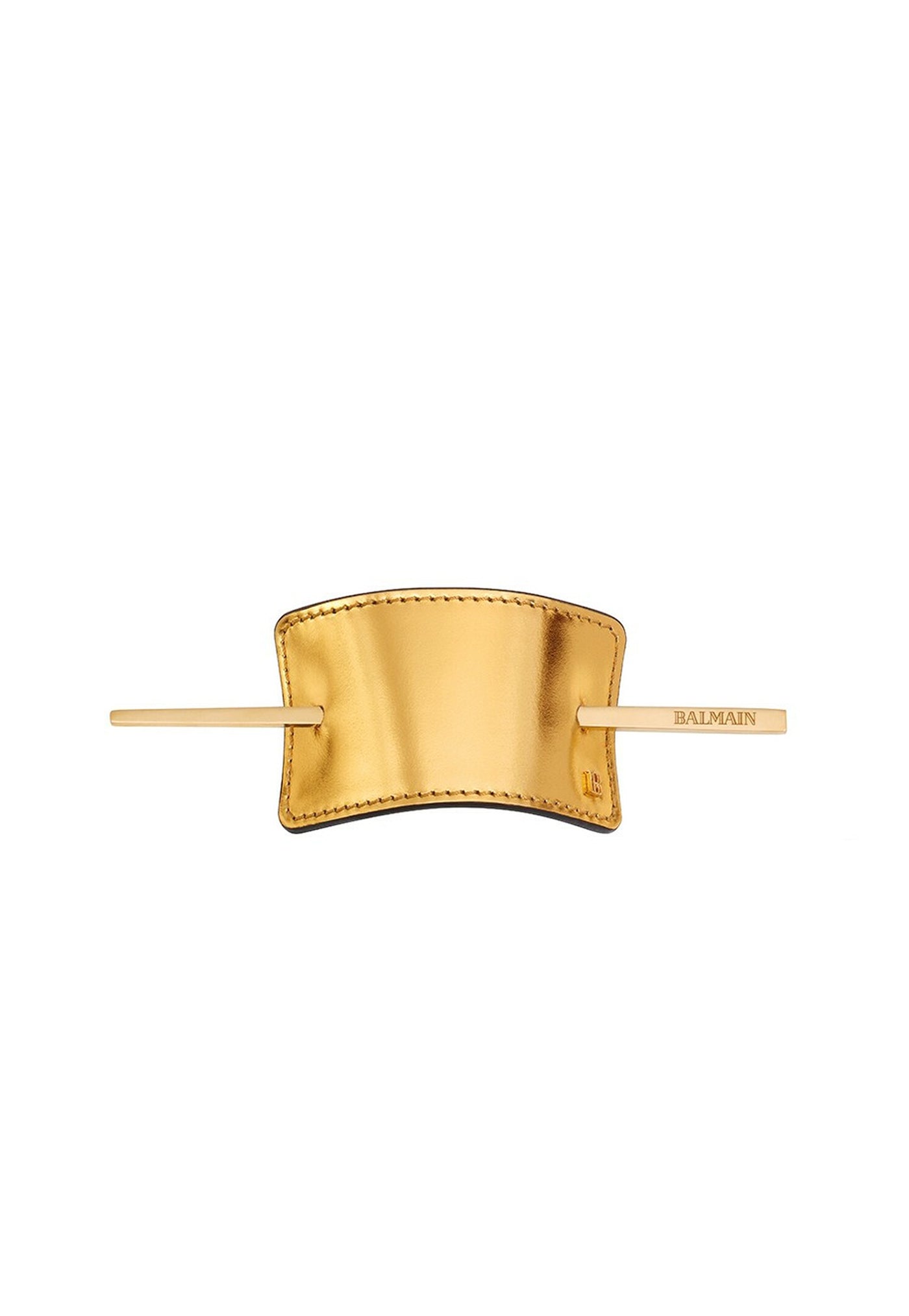 Luxury Hair Barrette - Gold Leather sold by Angel Divine