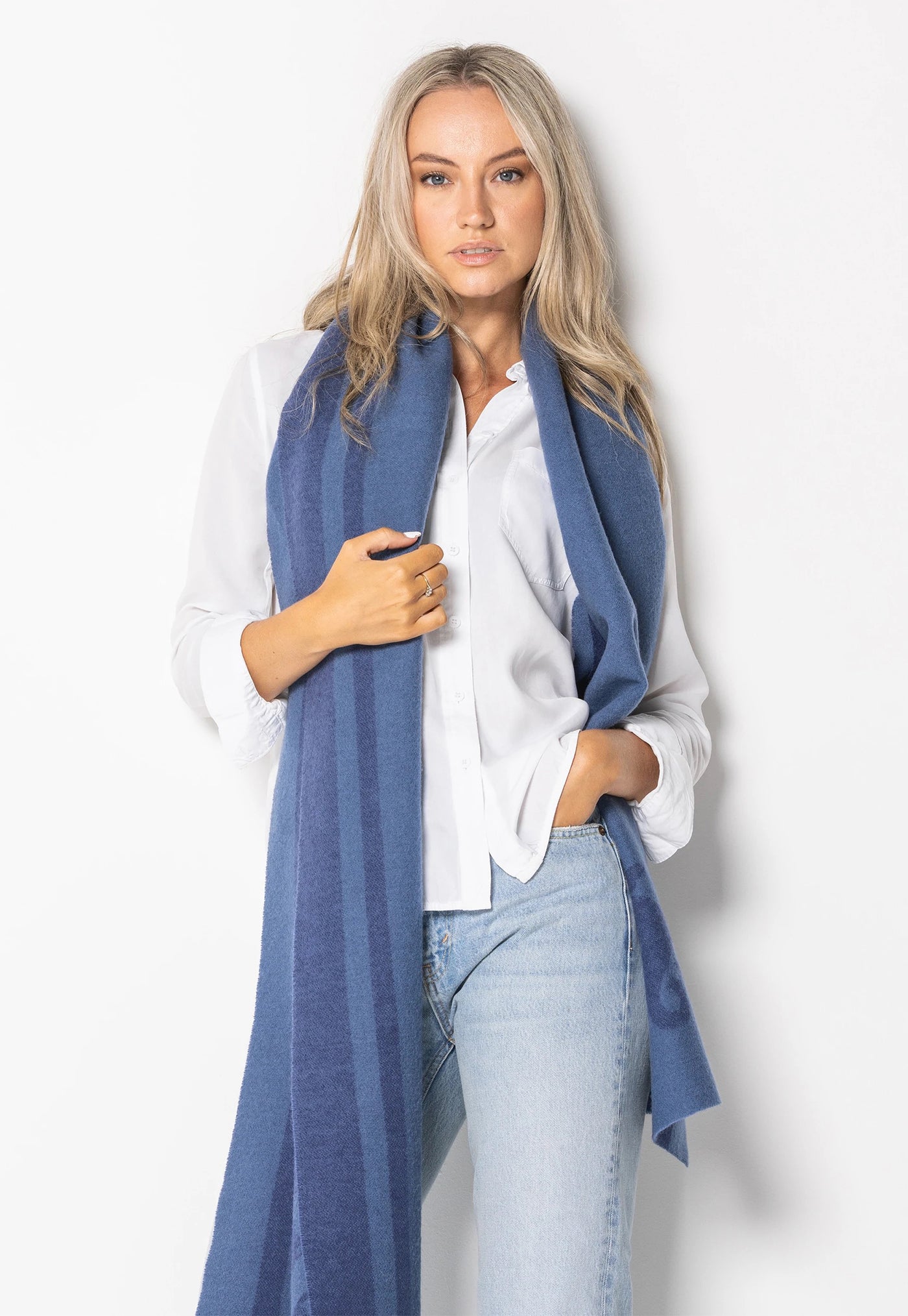 The Chesterman Wool Scarf - Blue sold by Angel Divine