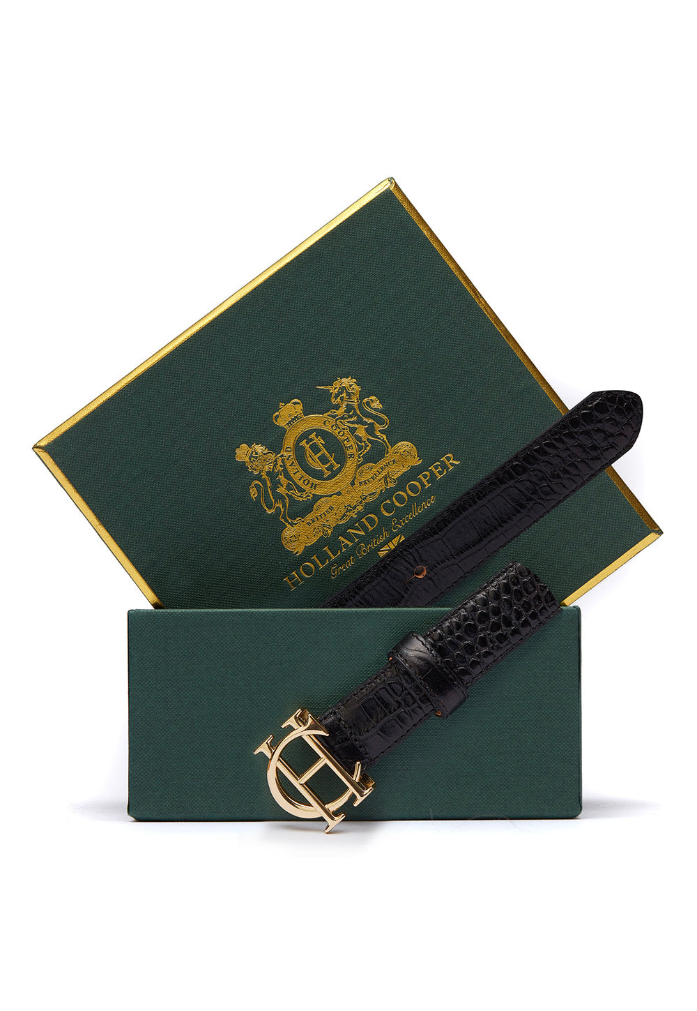 HC Classic Slim Belt - Black Croc sold by Angel Divine