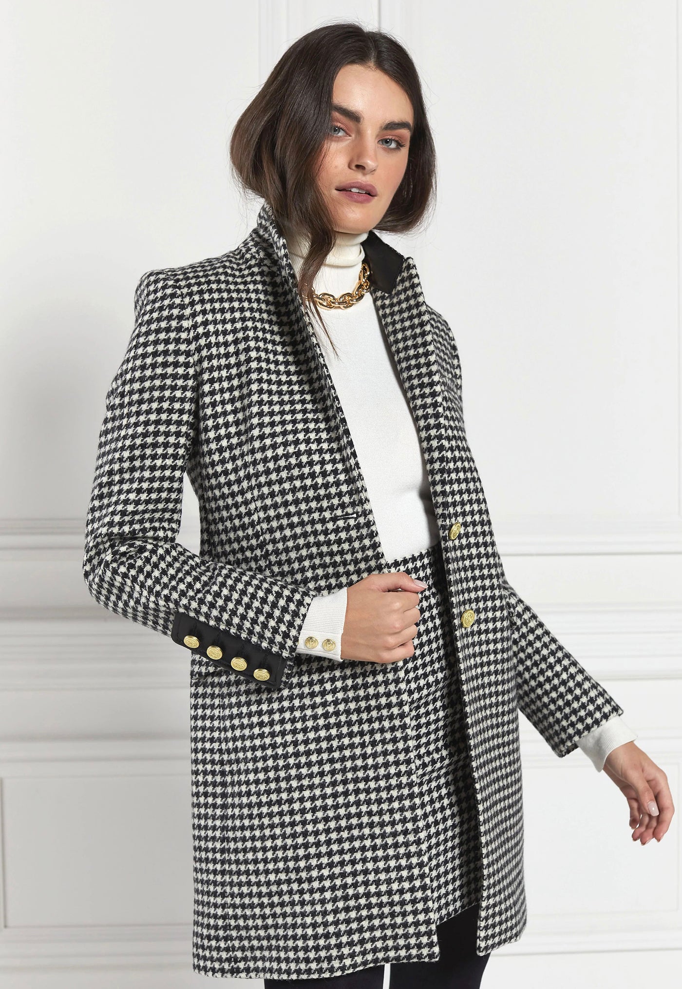 Kempton Coat - Houndstooth sold by Angel Divine