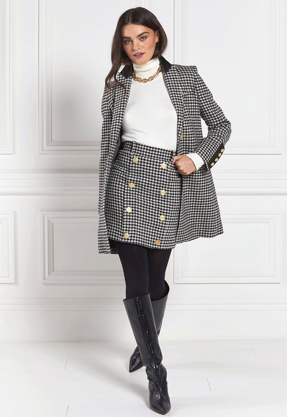 Knightsbridge Skirt - Houndstooth sold by Angel Divine