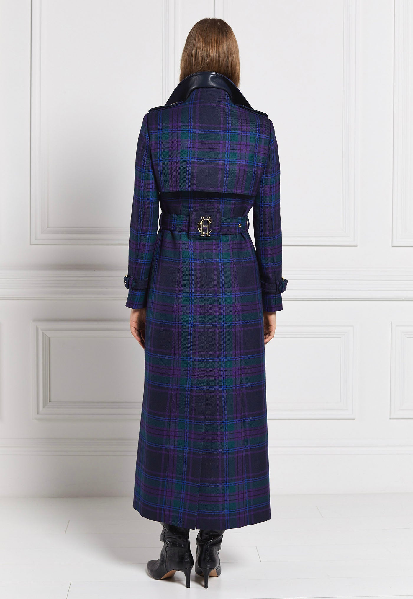 Marlborough Trench Coat Full Length - Heather Tartan sold by Angel Divine
