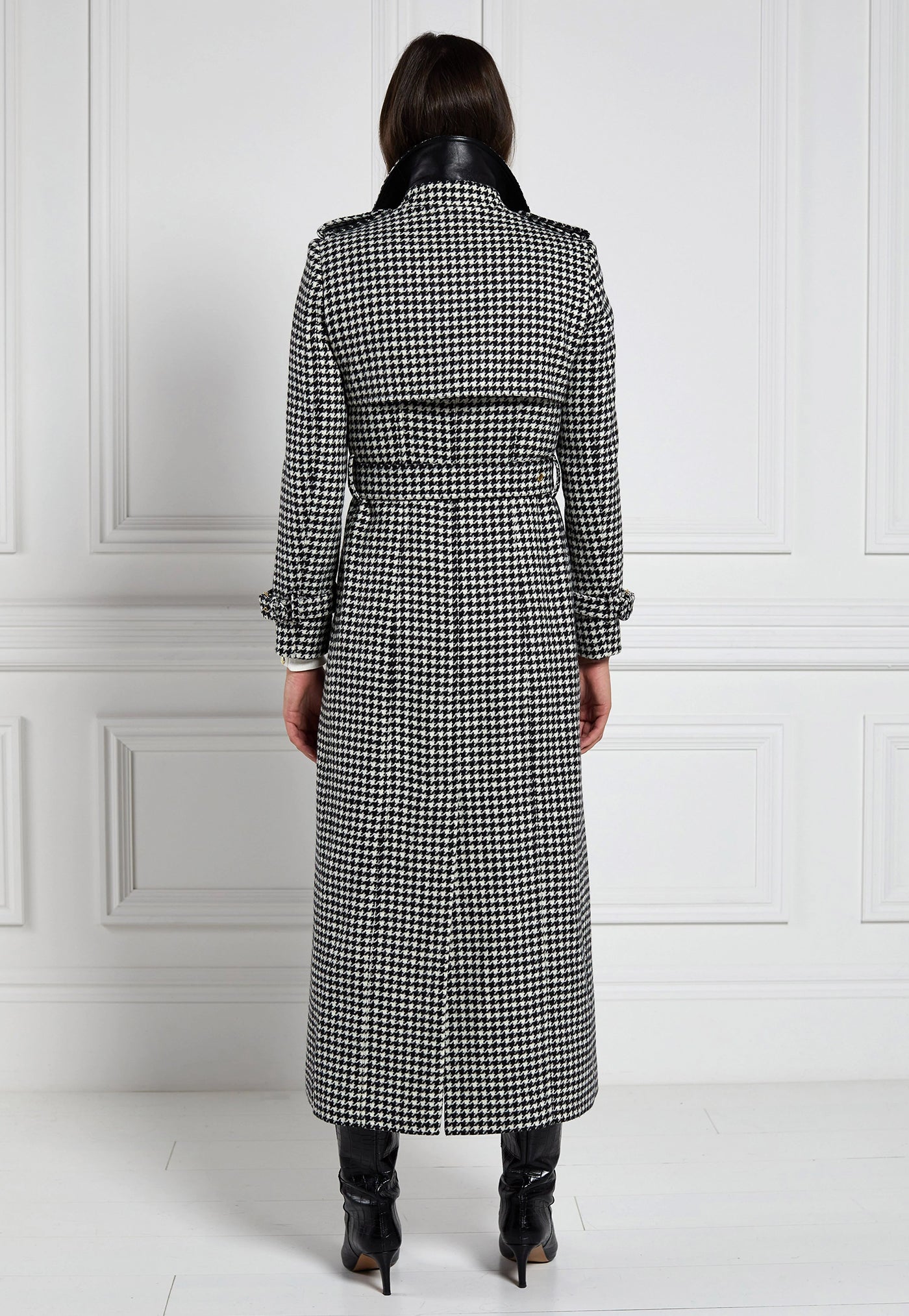 Marlborough Trench Coat Full Length - Houndstooth sold by Angel Divine
