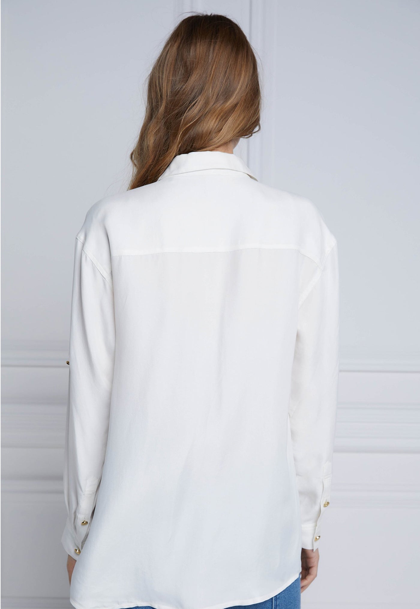 Relaxed Fit Military Shirt - Cream sold by Angel Divine