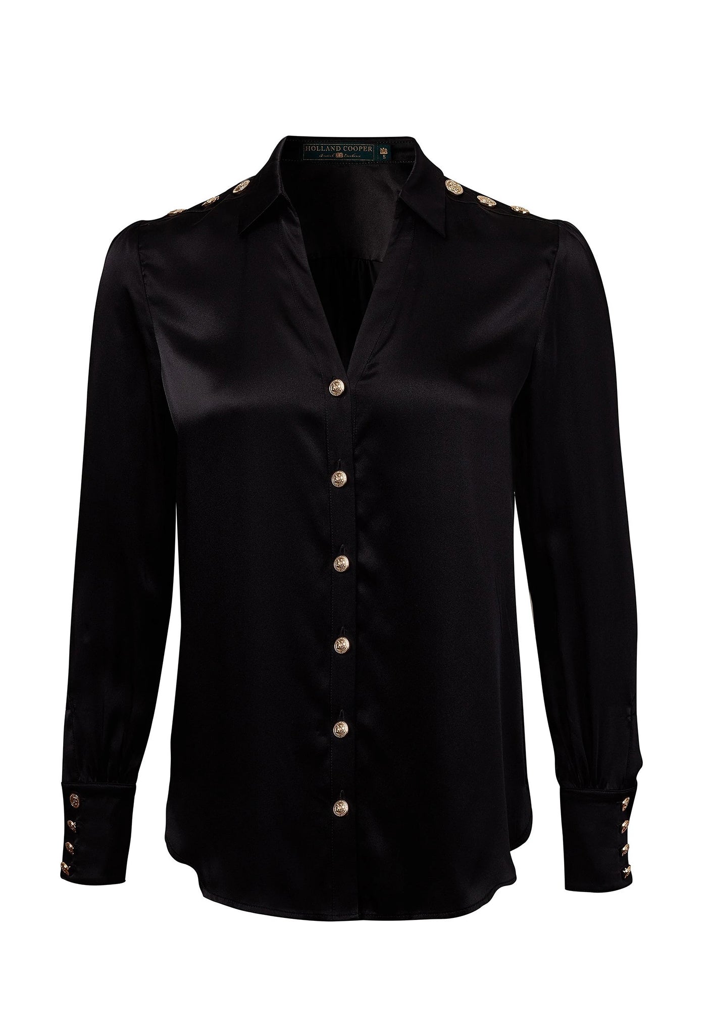 Silk V Neck Blouse - Black sold by Angel Divine