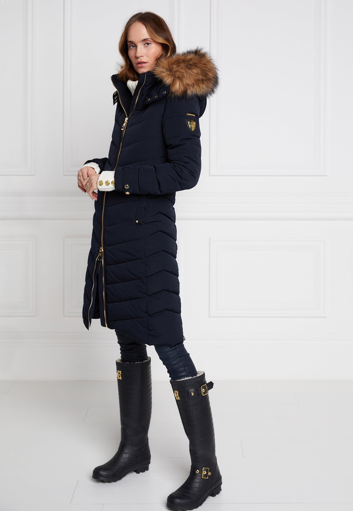 The Wellington Coat - Ink Navy sold by Angel Divine