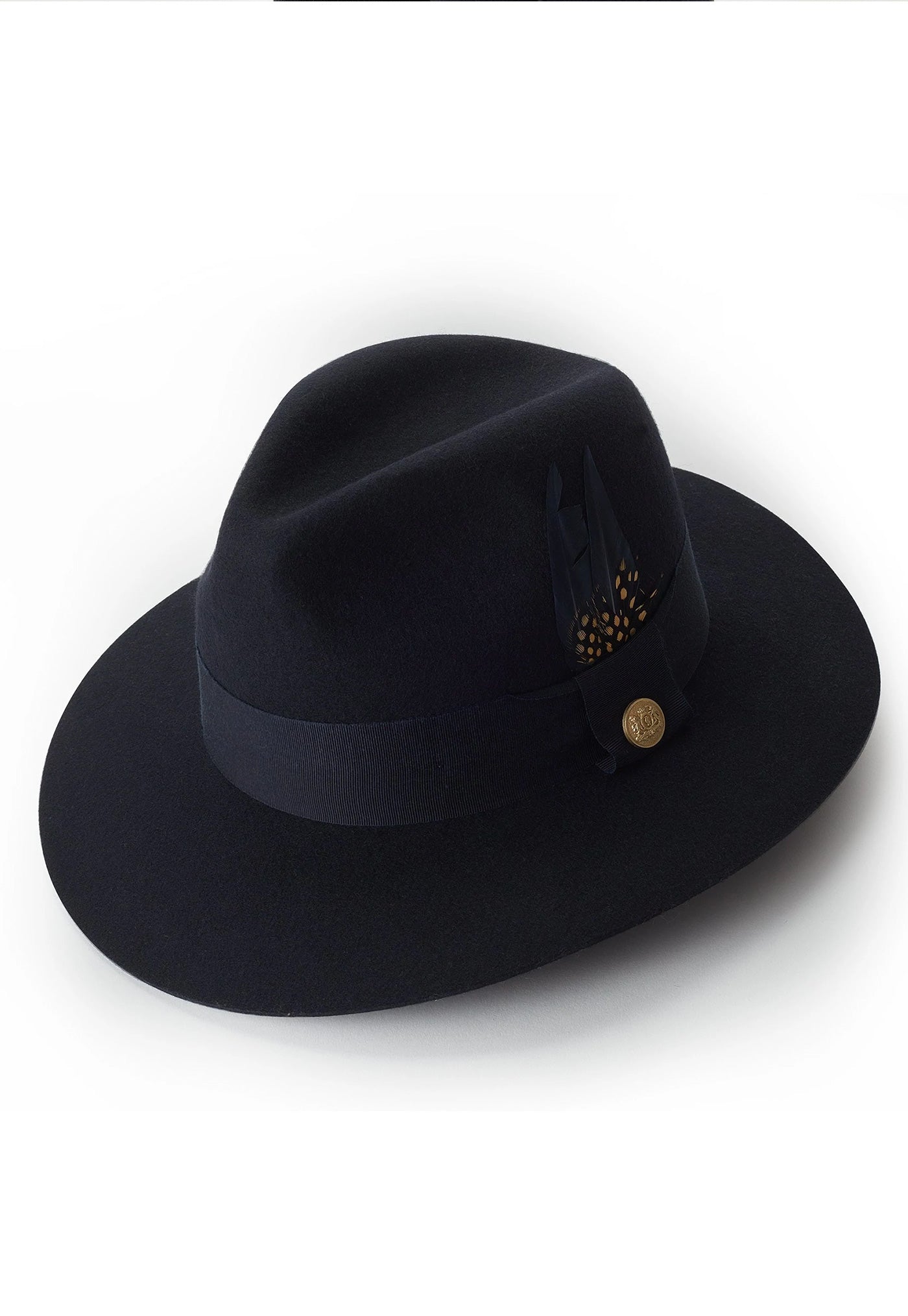 Trilby Hat Spot Feather - Ink Navy sold by Angel Divine