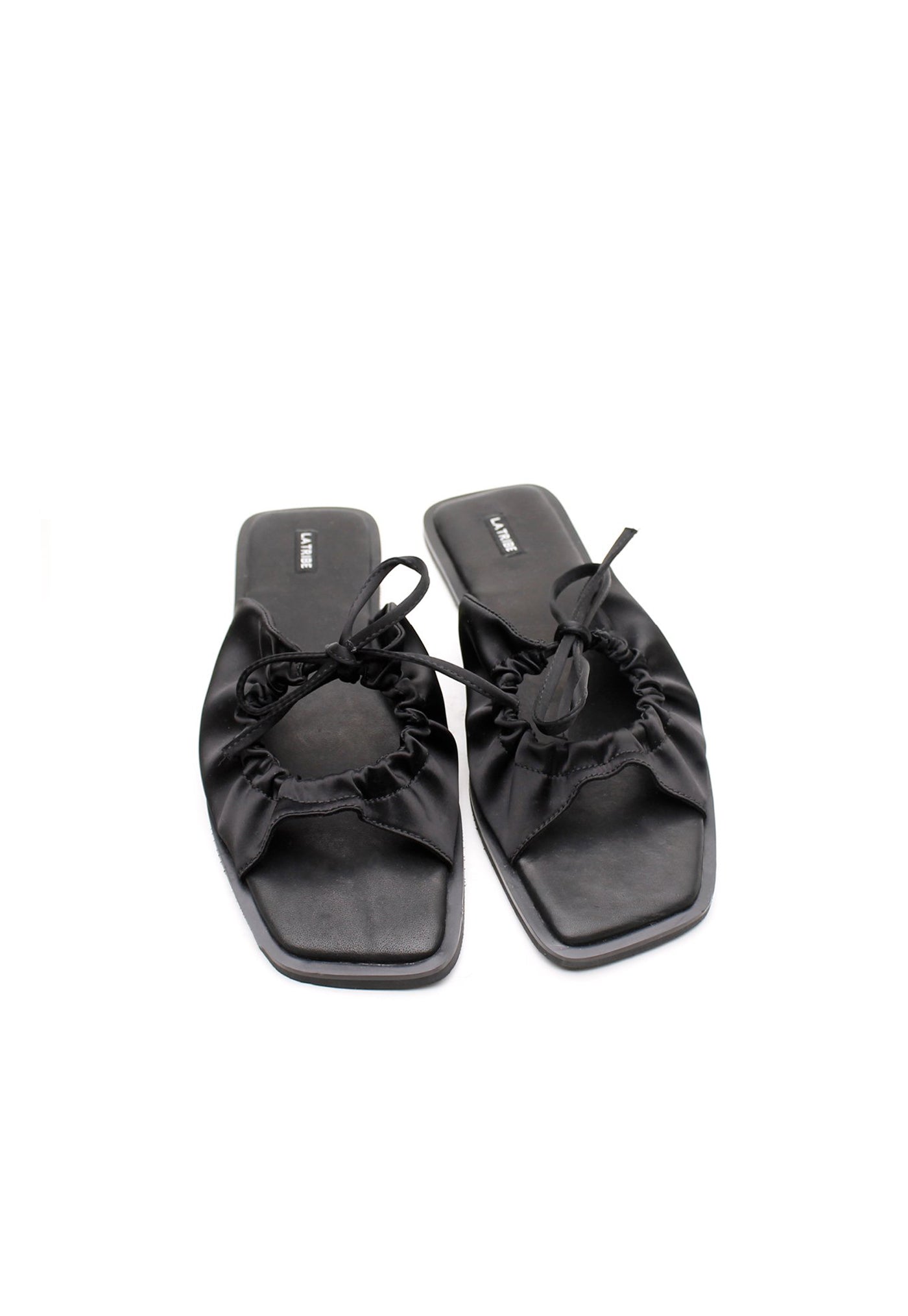Satin Tie Sandal - Black sold by Angel Divine
