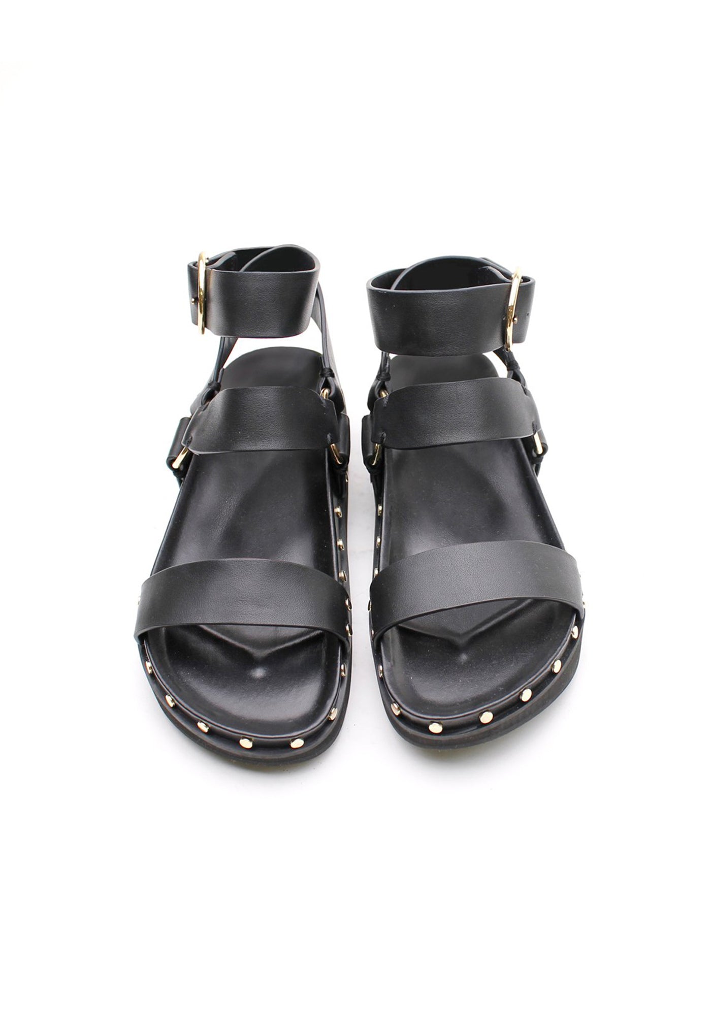 Studded Sandal - Black/Gold sold by Angel Divine