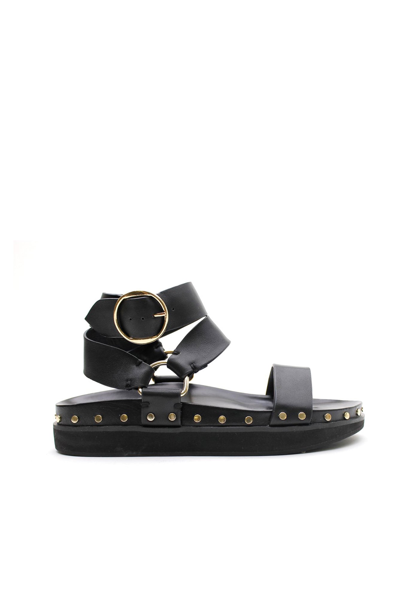 Studded Sandal - Black/Gold sold by Angel Divine