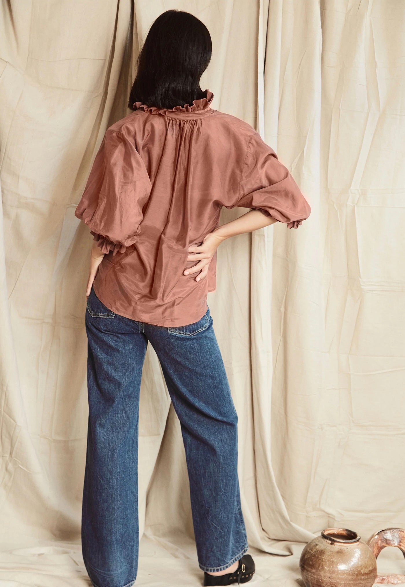 Ruffle Blouse - Maple Silk Libery sold by Angel Divine