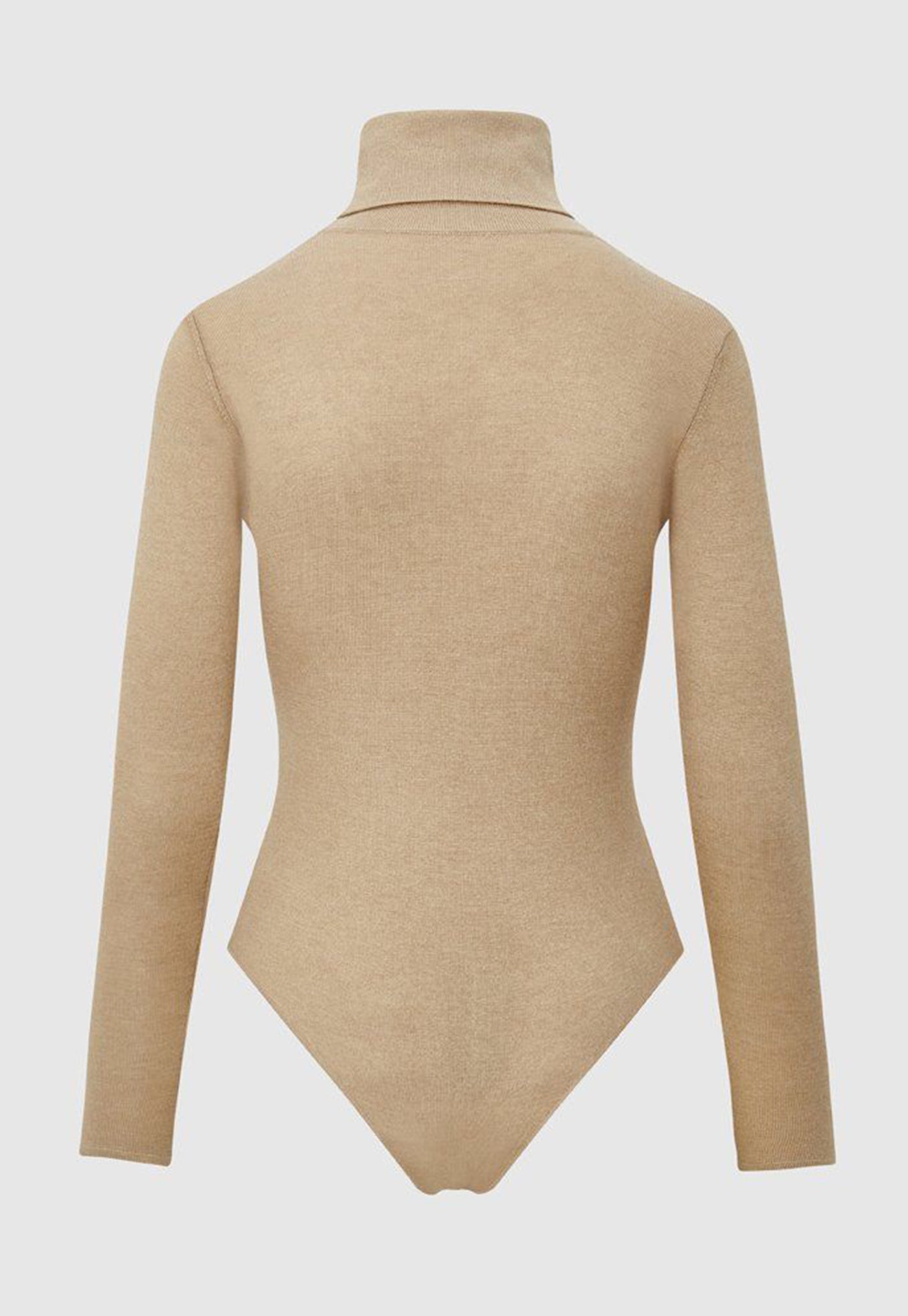 Silk Turtleneck Bodysuit - Camel sold by Angel Divine