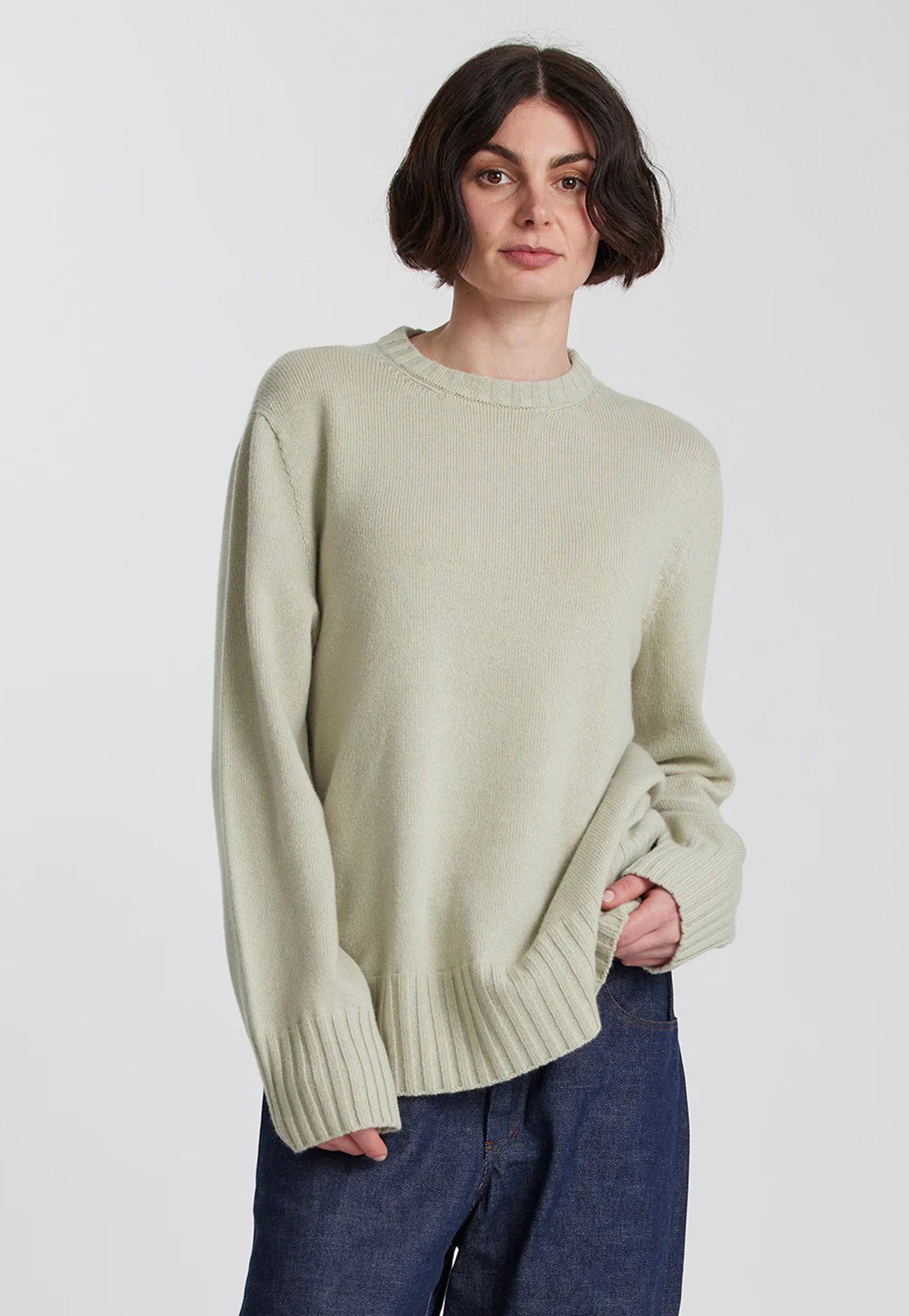 Cashmere Oversized Sweater - Honeydew sold by Angel Divine