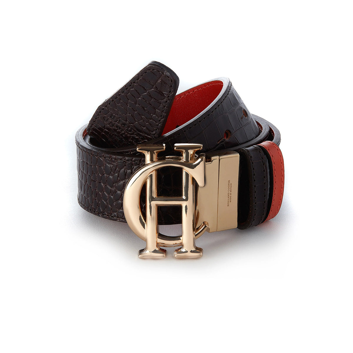 Holland Cooper HC Classic Reversible Belt Burnt Orange/Chocolate